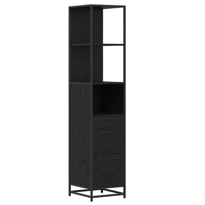 vidaXL Bathroom Furniture Set 4 pcs Black Oak Engineered Wood 5