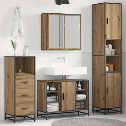 vidaXL Bathroom Furniture Set 3 pcs Artisan Oak Engineered Wood 1