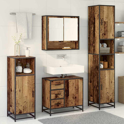 vidaXL Bathroom Furniture Set 3 pcs Old Wood Engineered Wood 4