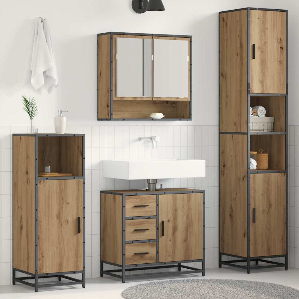 Bathroom Furniture Set 3 pcs 35 x 37.5 x 188.5 cm Artisan oak
