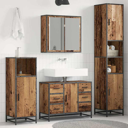 vidaXL Bathroom Furniture Set 3 pcs Old Wood Engineered Wood 1