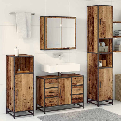 vidaXL Bathroom Furniture Set 3 pcs Old Wood Engineered Wood 4