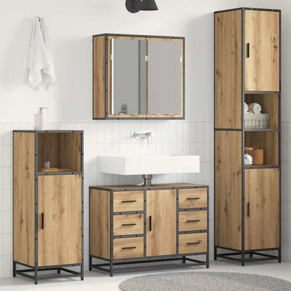 vidaXL Bathroom Furniture Set 3 pcs Artisan Oak Engineered Wood 1
