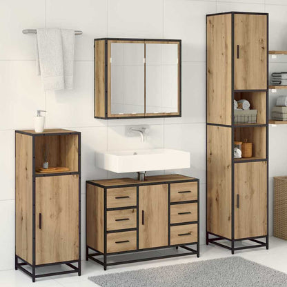 vidaXL Bathroom Furniture Set 3 pcs Artisan Oak Engineered Wood 4