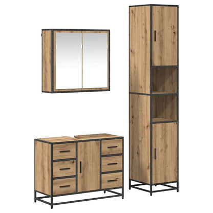 vidaXL Bathroom Furniture Set 3 pcs Artisan Oak Engineered Wood 2