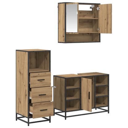 vidaXL Bathroom Furniture Set 3 pcs Artisan Oak Engineered Wood 5