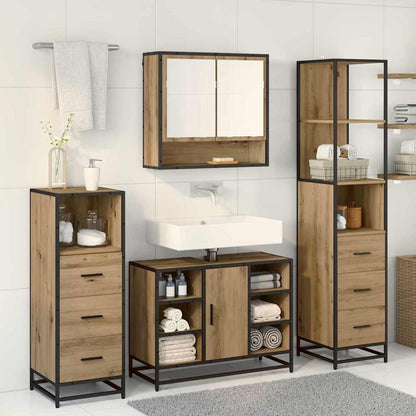 vidaXL Bathroom Furniture Set 3 pcs Artisan Oak Engineered Wood 4