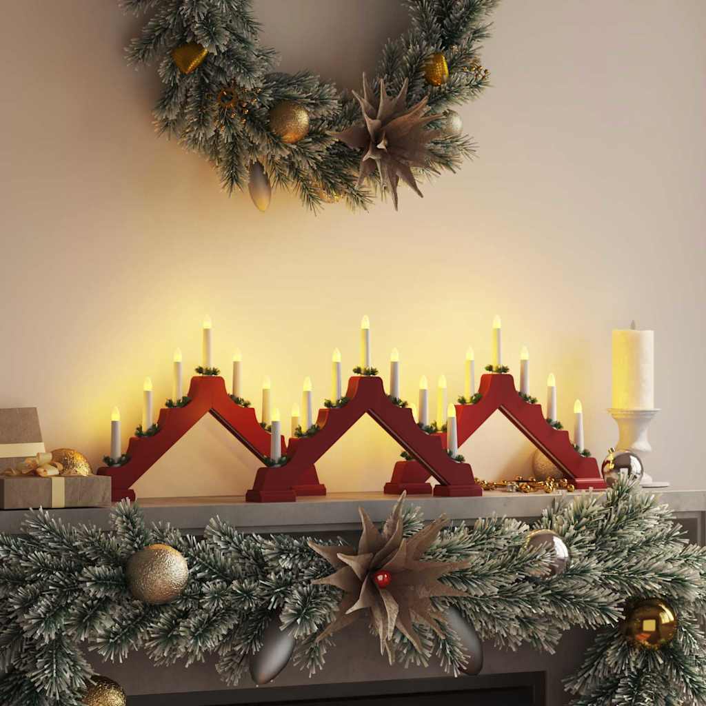 Christmas Candle Bridge 7 LEDs Warm White Red