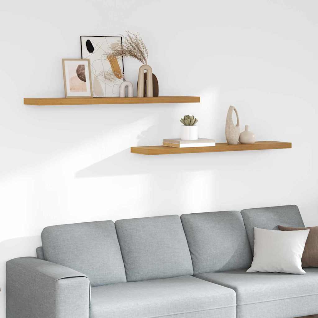 Floating Wall Shelves 120x23.5x3.8 cm MDF 2 pcs Beige
