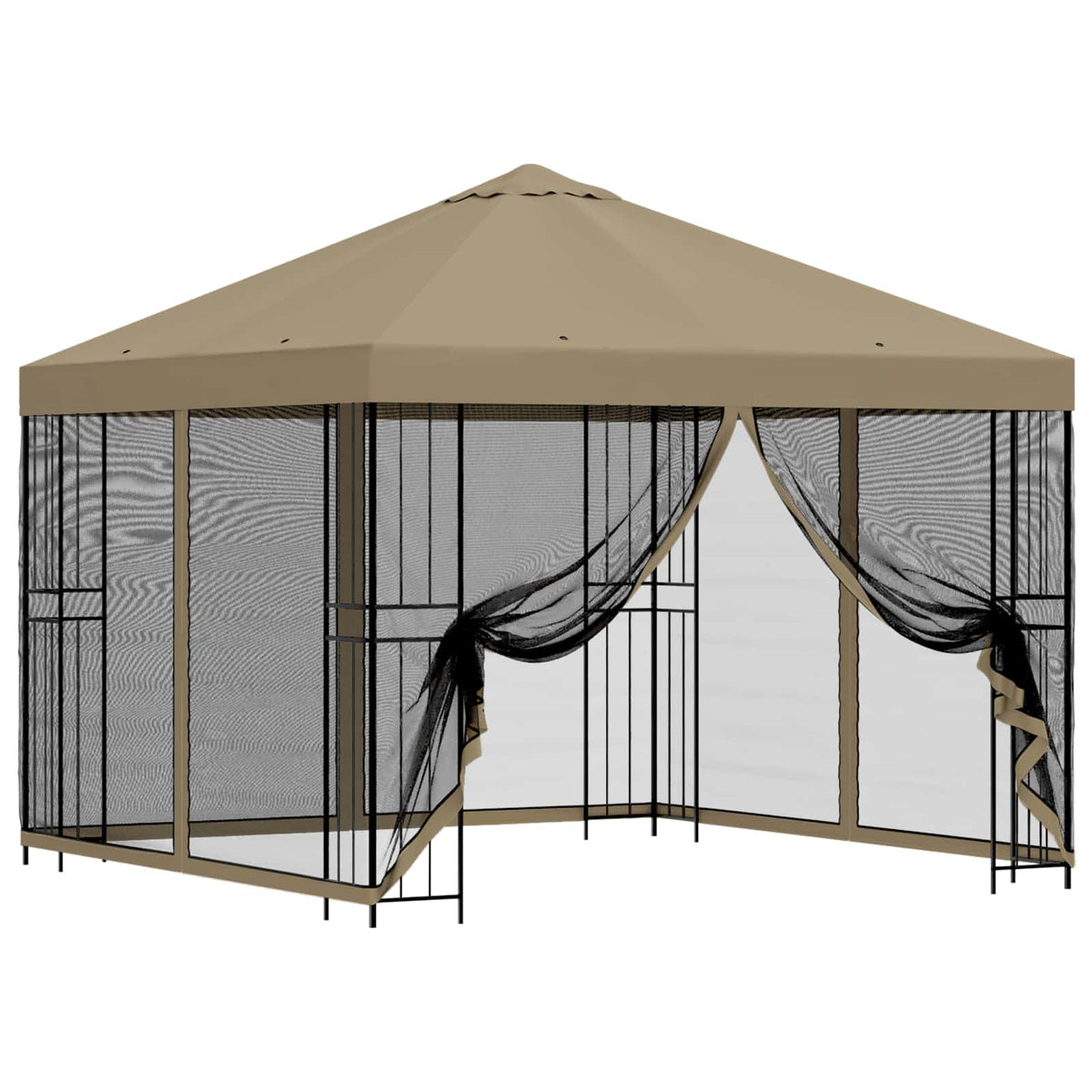 Garden Gazebo with Sidewalls 3 x 3 m Polyester and Steel with 4 sidewalls Beige
