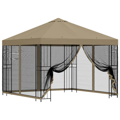 Garden Gazebo with Sidewalls 3 x 3 m Polyester and Steel with 4 sidewalls Beige