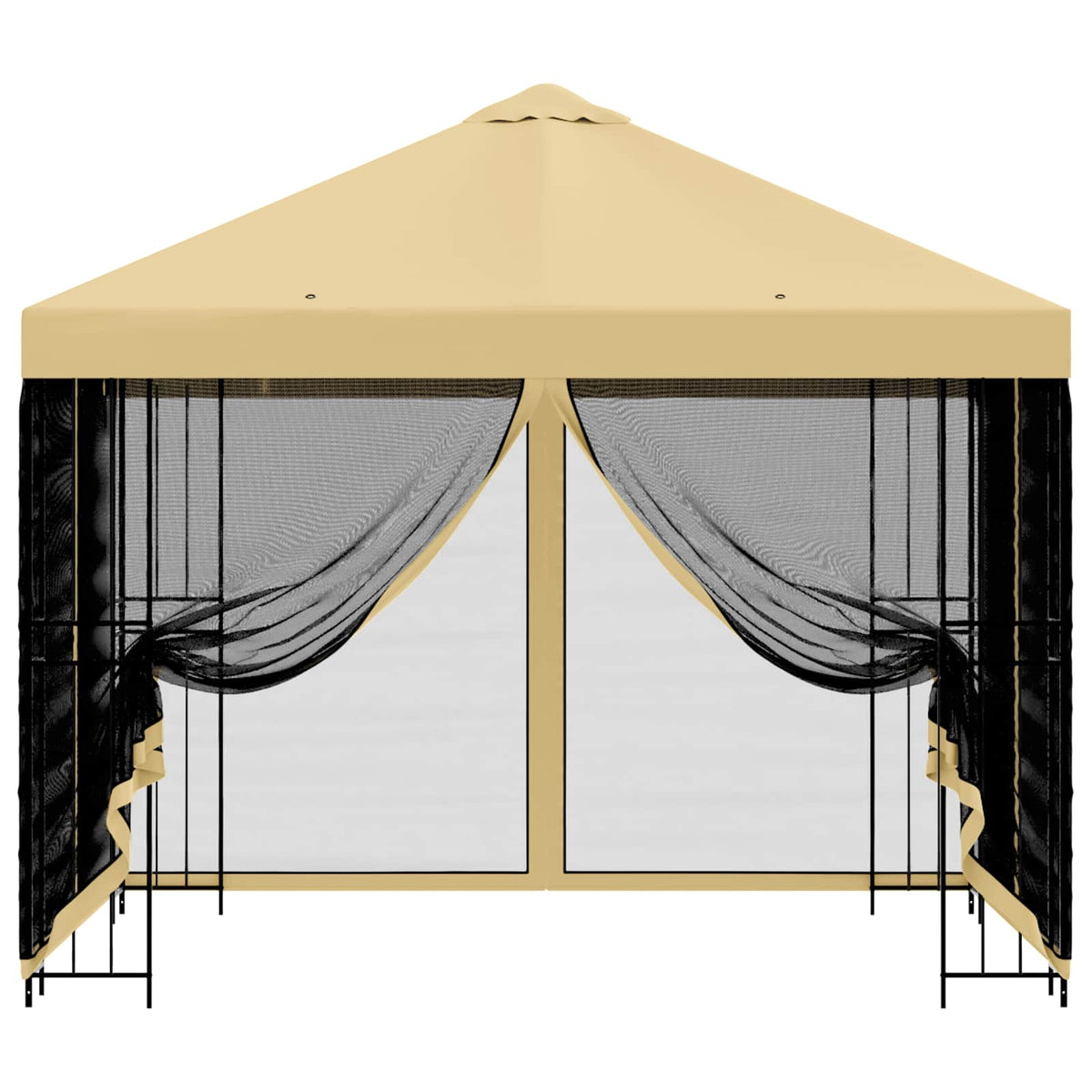 vidaXL Garden Gazebo with Sidewalls 3 x 3 m Cream Polyester and Steel 5