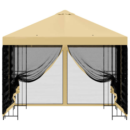vidaXL Garden Gazebo with Sidewalls 3 x 3 m Cream Polyester and Steel 5