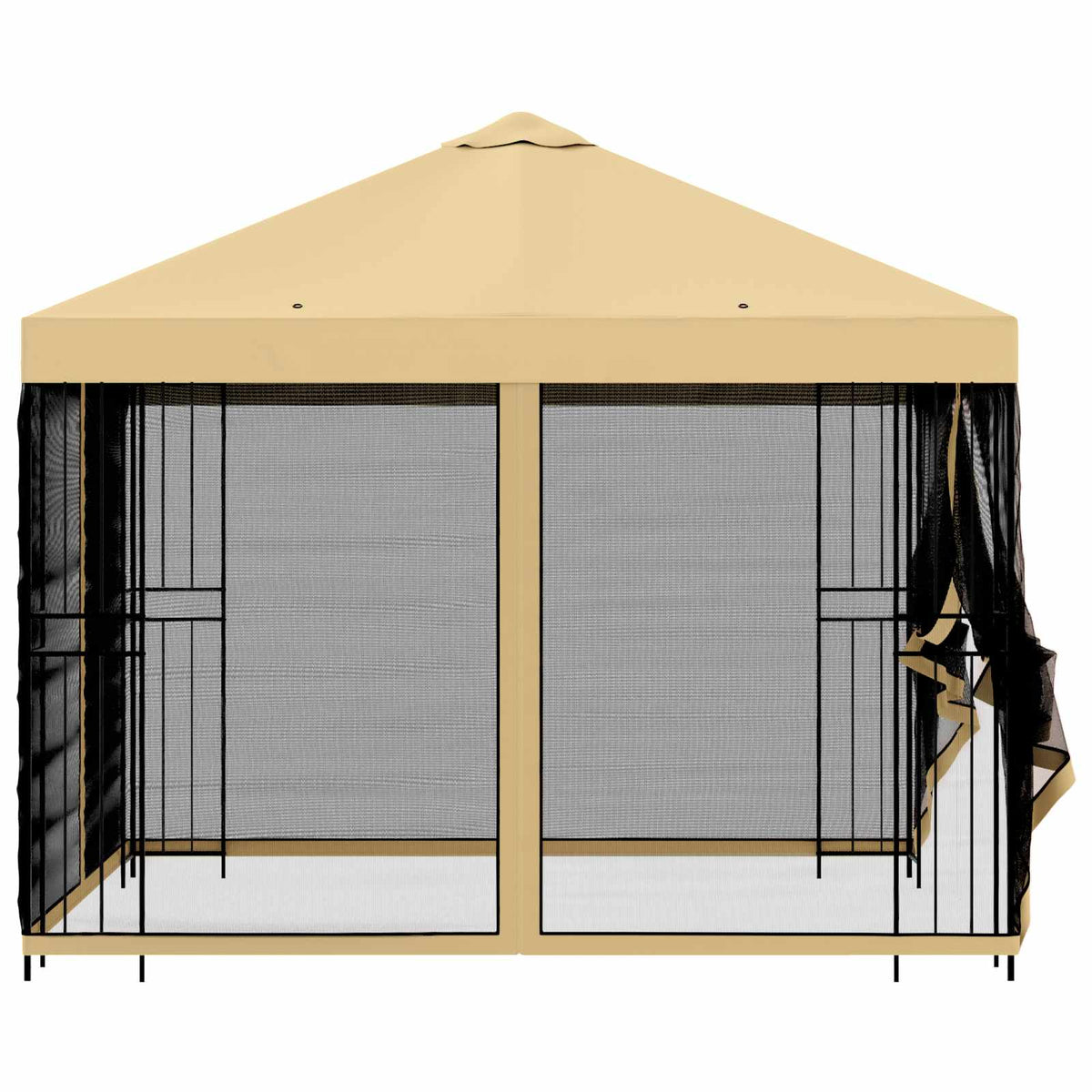 vidaXL Garden Gazebo with Sidewalls 3 x 3 m Cream Polyester and Steel 6
