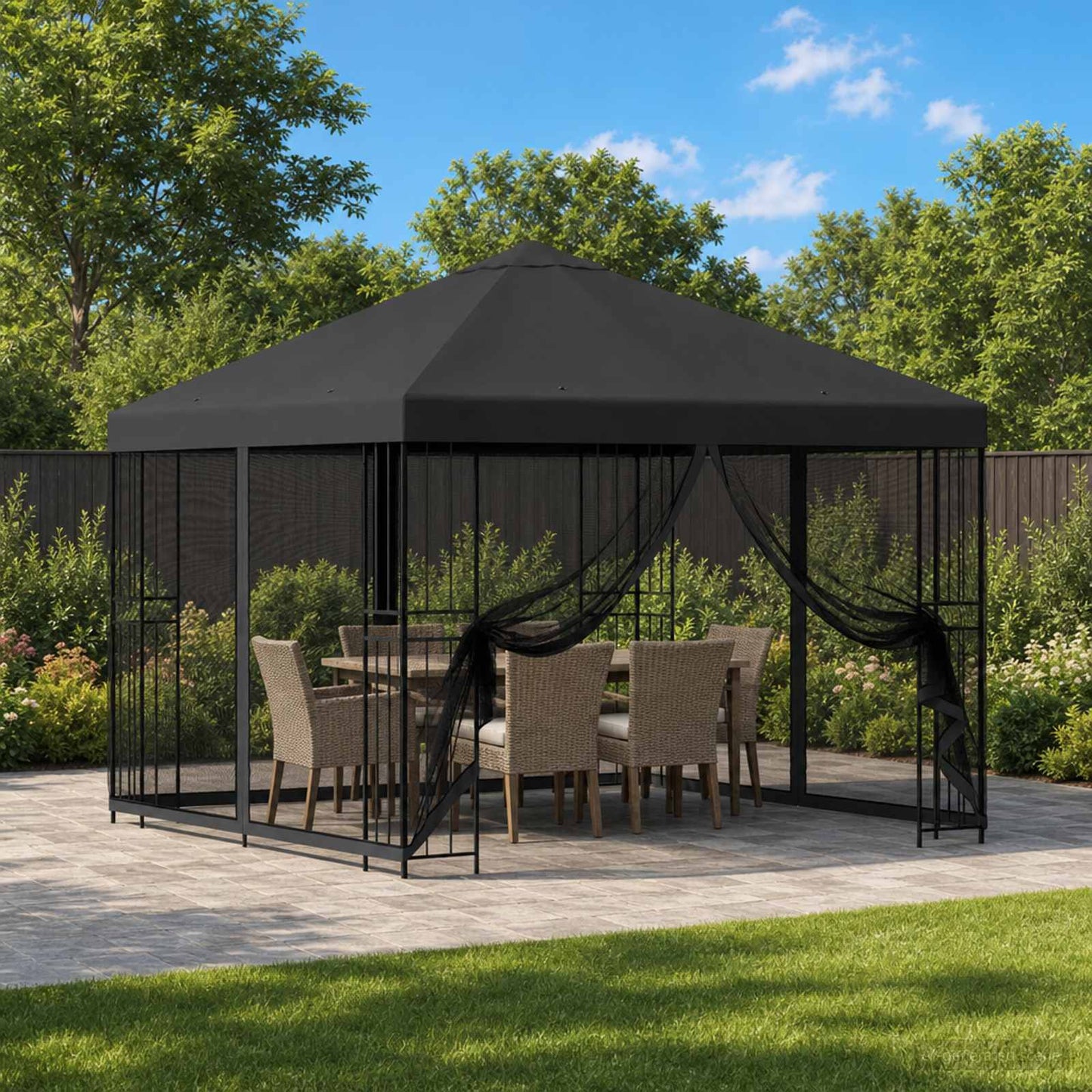 vidaXL Garden Gazebo with Sidewalls 3 x 3 m Anthracite 1