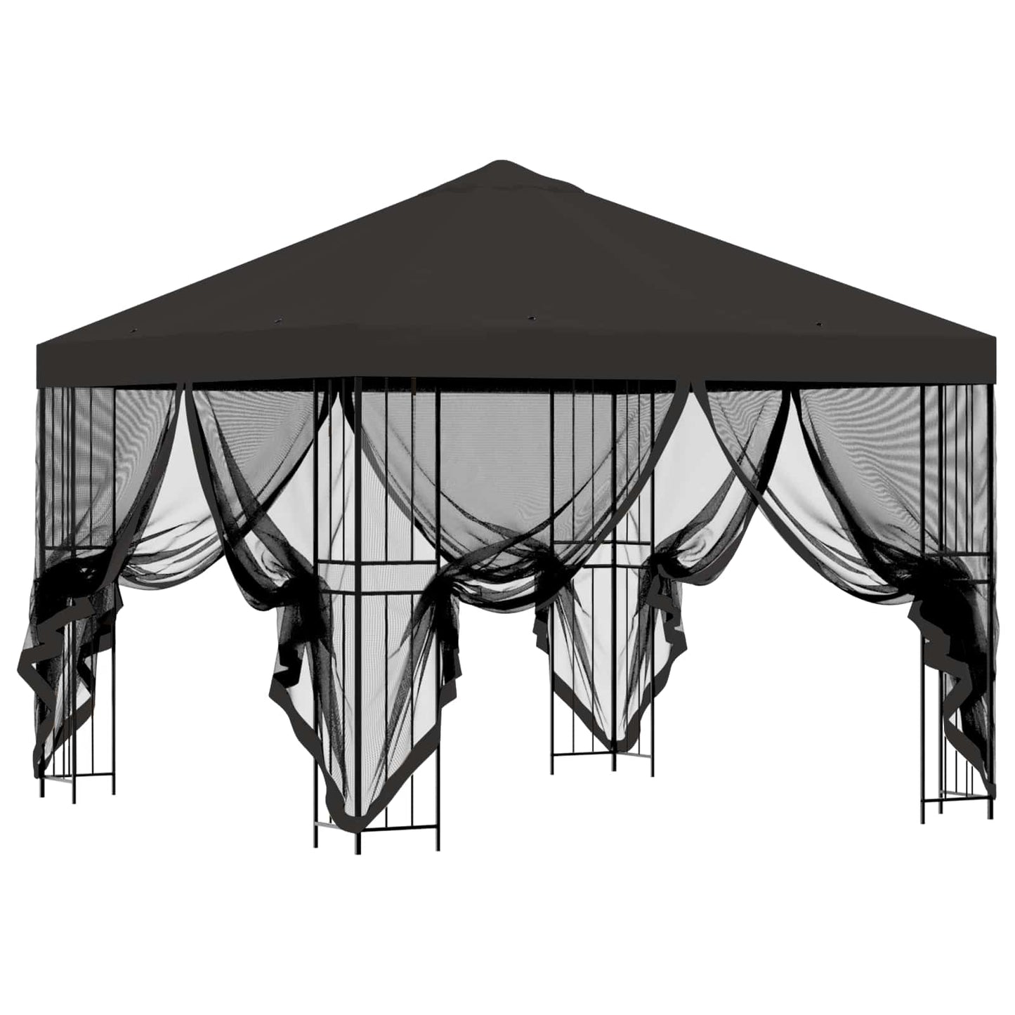 vidaXL Garden Gazebo with Sidewalls 3 x 3 m Anthracite 4