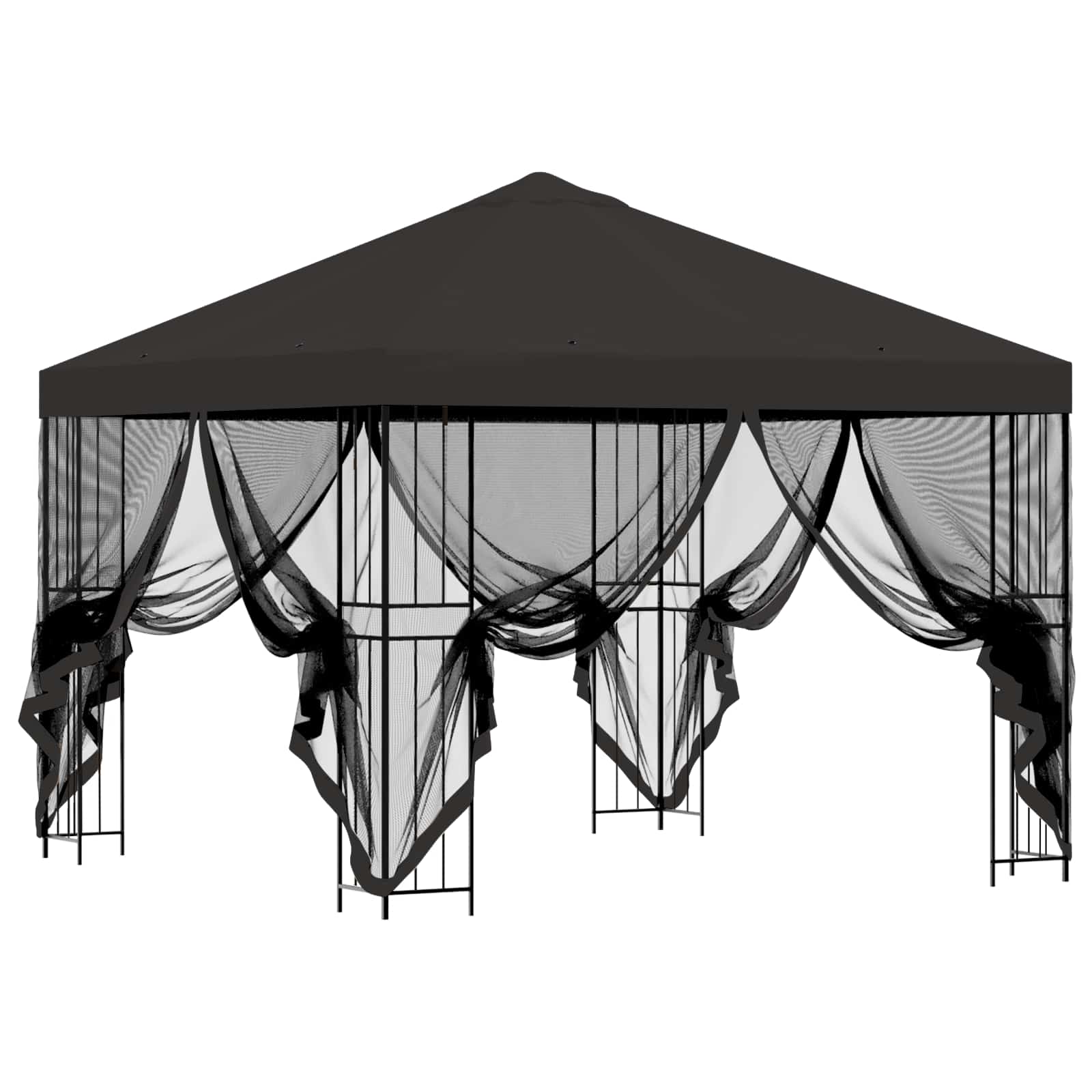 vidaXL Garden Gazebo with Sidewalls 3 x 3 m Anthracite 4