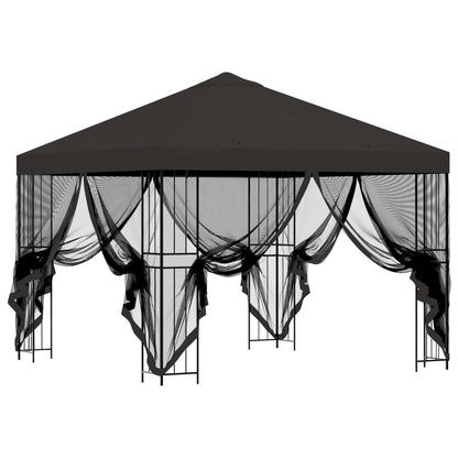 vidaXL Garden Gazebo with Sidewalls 3 x 3 m Anthracite 4