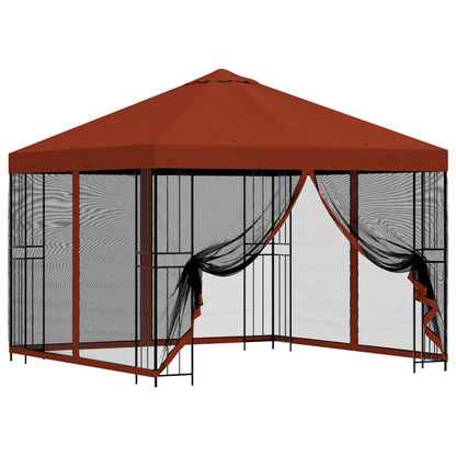 vidaXL Garden Gazebo with Sidewalls 3 x 3 m Terracotta 2