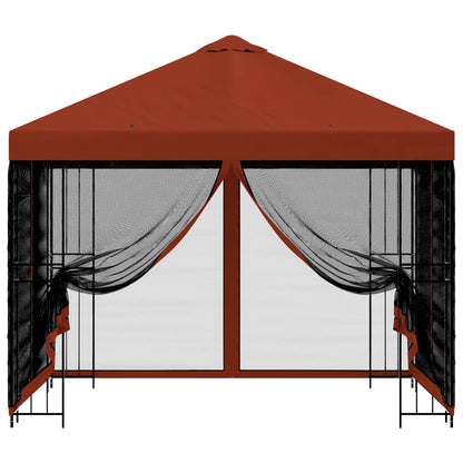vidaXL Garden Gazebo with Sidewalls 3 x 3 m Terracotta 5