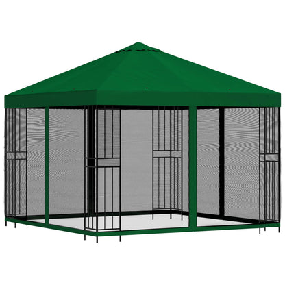 vidaXL Garden Gazebo with Sidewalls 3 x 3 m Green Polyester and Steel 3
