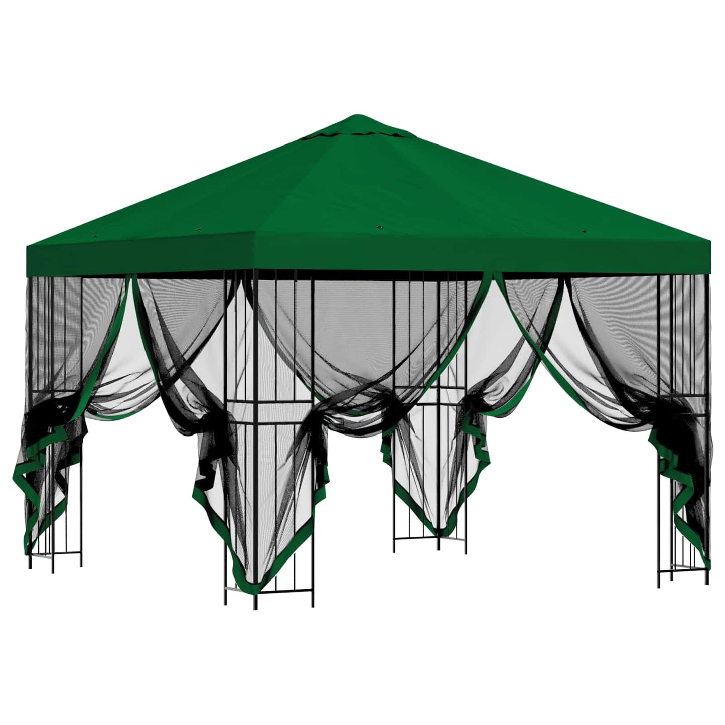 vidaXL Garden Gazebo with Sidewalls 3 x 3 m Green Polyester and Steel 4
