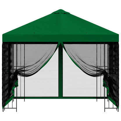 vidaXL Garden Gazebo with Sidewalls 3 x 3 m Green Polyester and Steel 5
