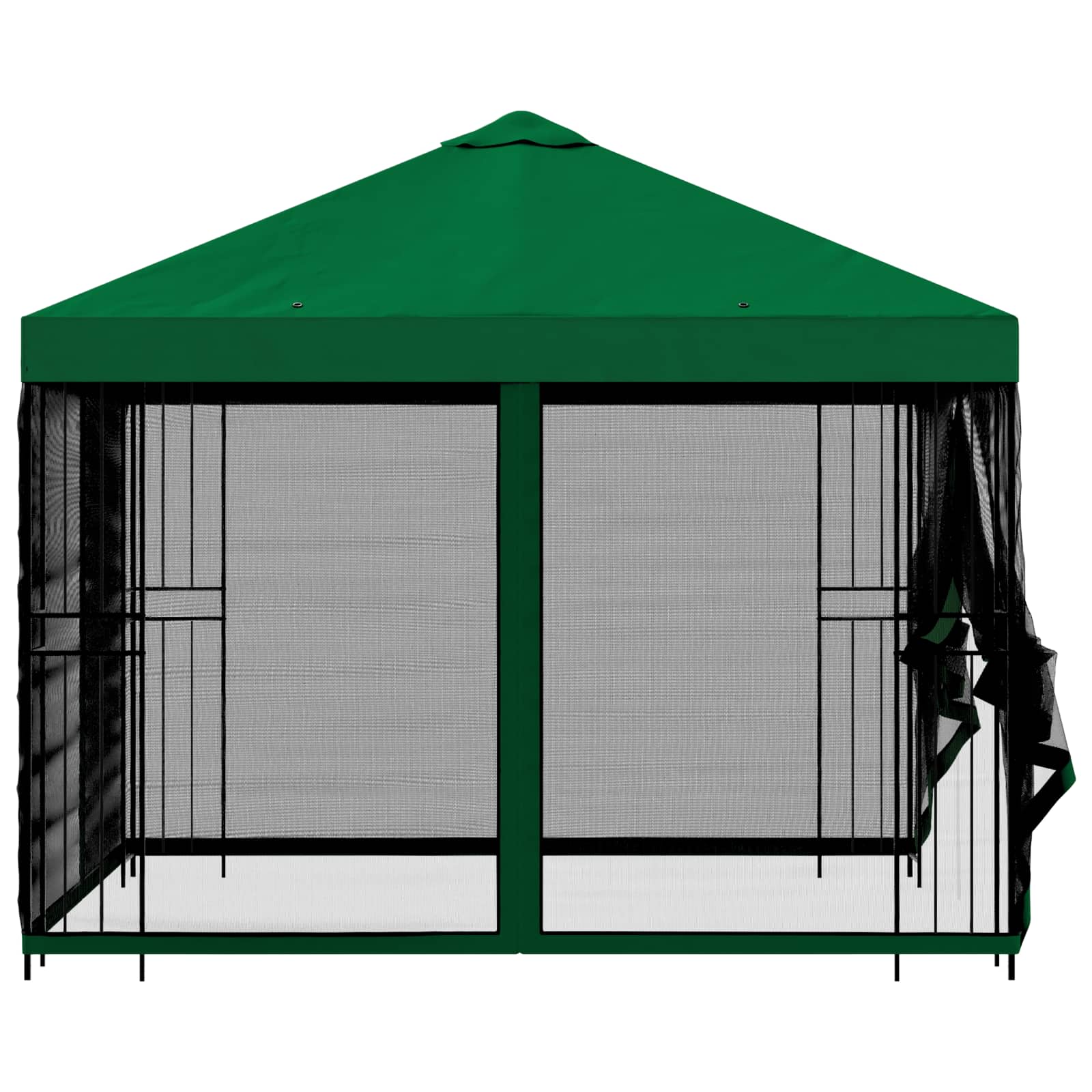 vidaXL Garden Gazebo with Sidewalls 3 x 3 m Green Polyester and Steel 6