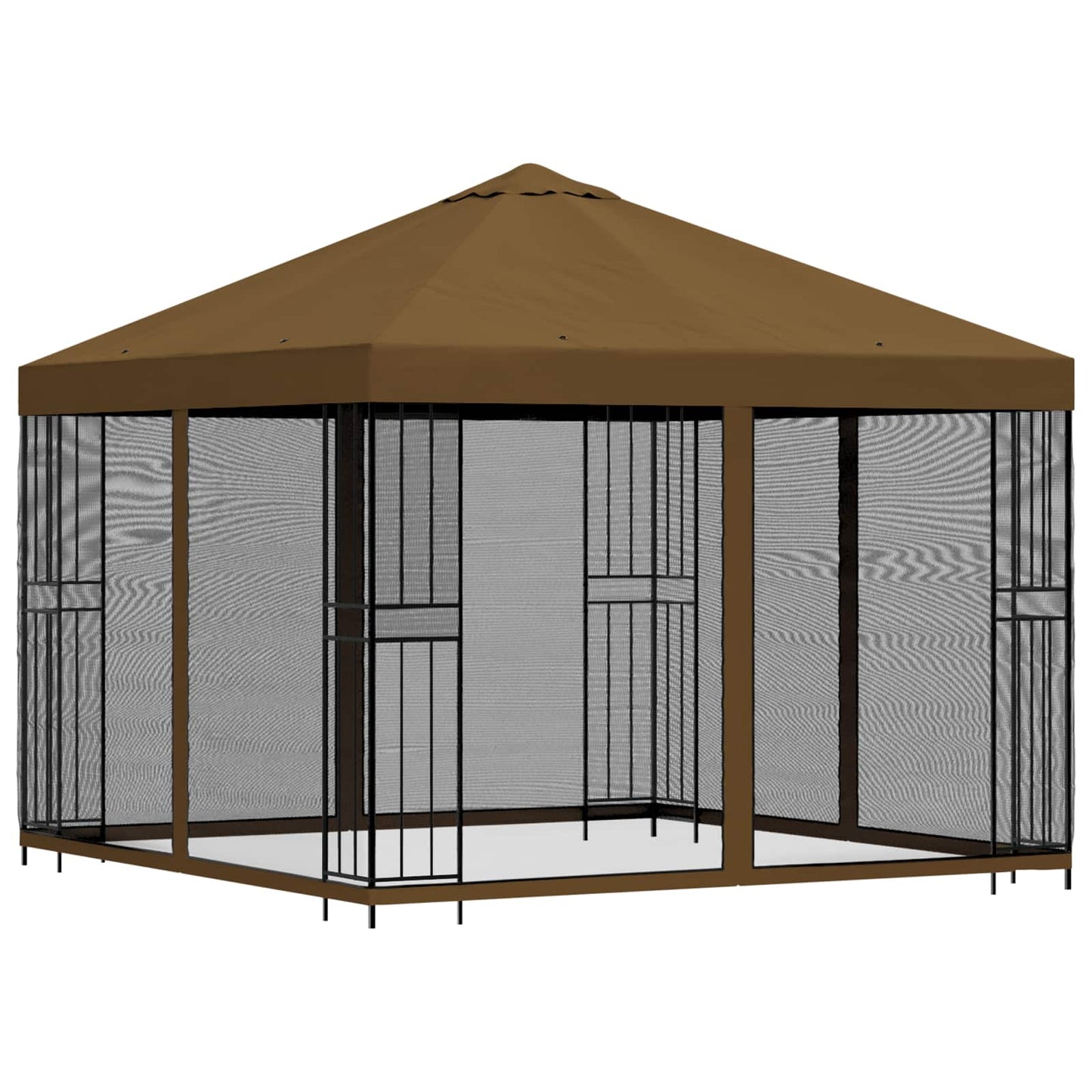 vidaXL Garden Gazebo with Sidewalls 3 x 3 m Taupe Polyester and Steel 3