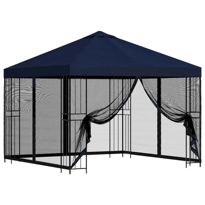 Garden Gazebo with Sidewalls 3 x 3 m Polyester and Steel with 4 sidewalls Blue