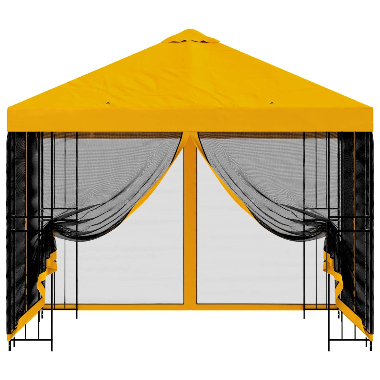 vidaXL Garden Gazebo with Sidewalls 3 x 3 m Yellow Polyester and Steel 5