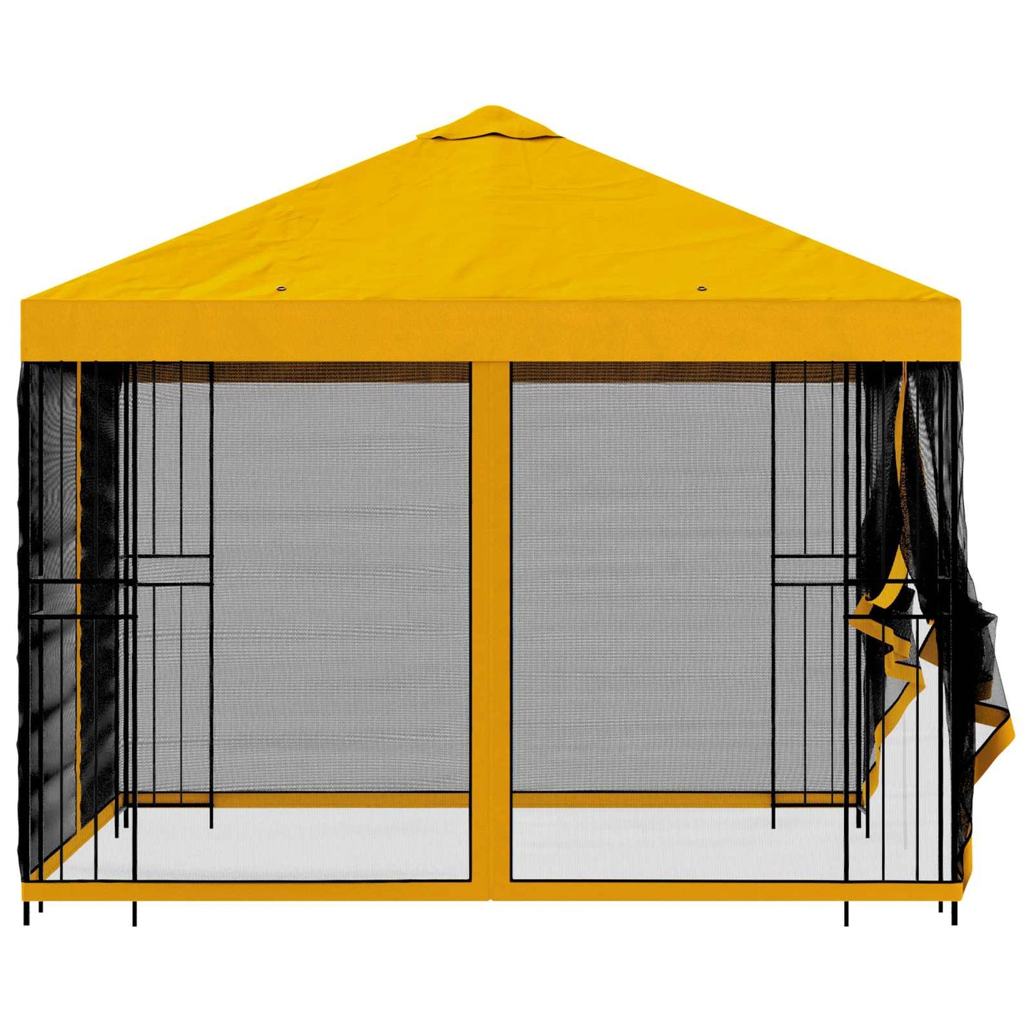 vidaXL Garden Gazebo with Sidewalls 3 x 3 m Yellow Polyester and Steel 6