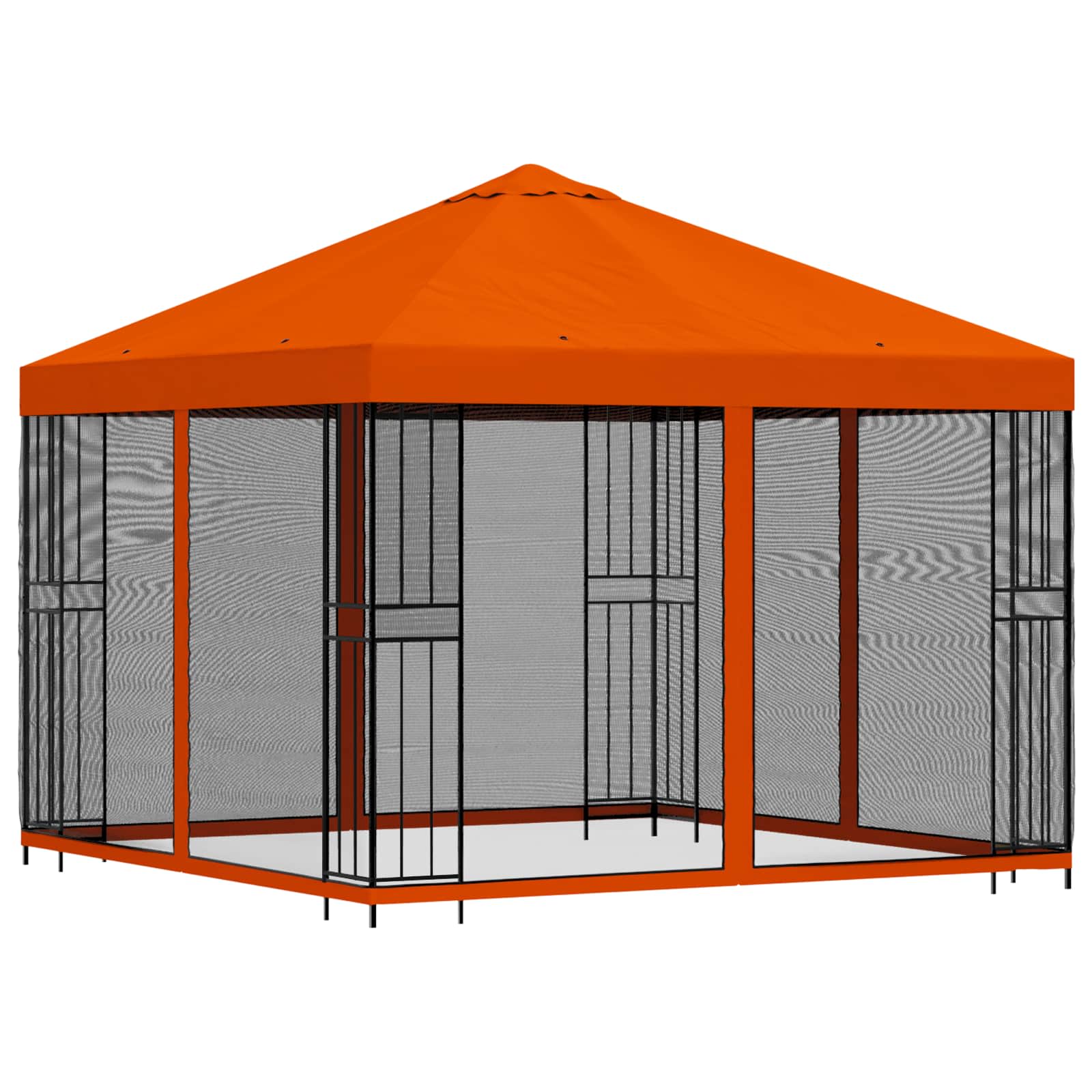 vidaXL Garden Gazebo with Sidewalls 3 x 3 m Orange Polyester and Steel 3