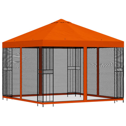 vidaXL Garden Gazebo with Sidewalls 3 x 3 m Orange Polyester and Steel 3