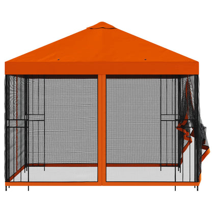 vidaXL Garden Gazebo with Sidewalls 3 x 3 m Orange Polyester and Steel 6