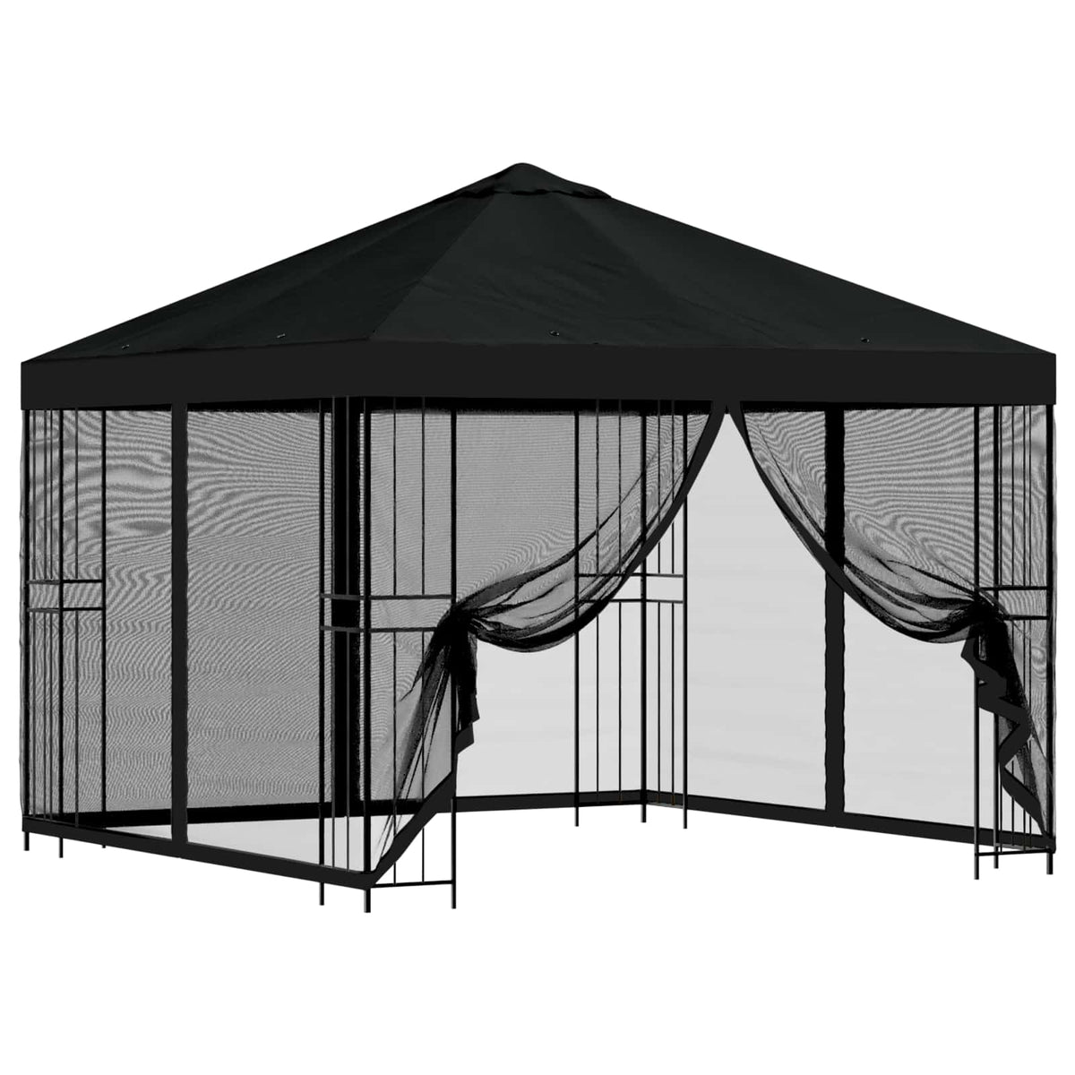 Garden Gazebo with Sidewalls 3 x 3 m Polyester and Steel with 4 sidewalls Black