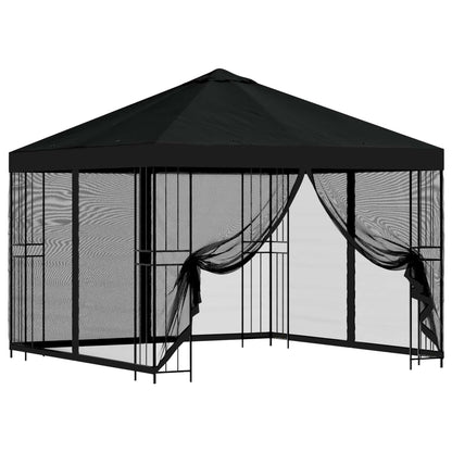 Garden Gazebo with Sidewalls 3 x 3 m Polyester and Steel with 4 sidewalls Black