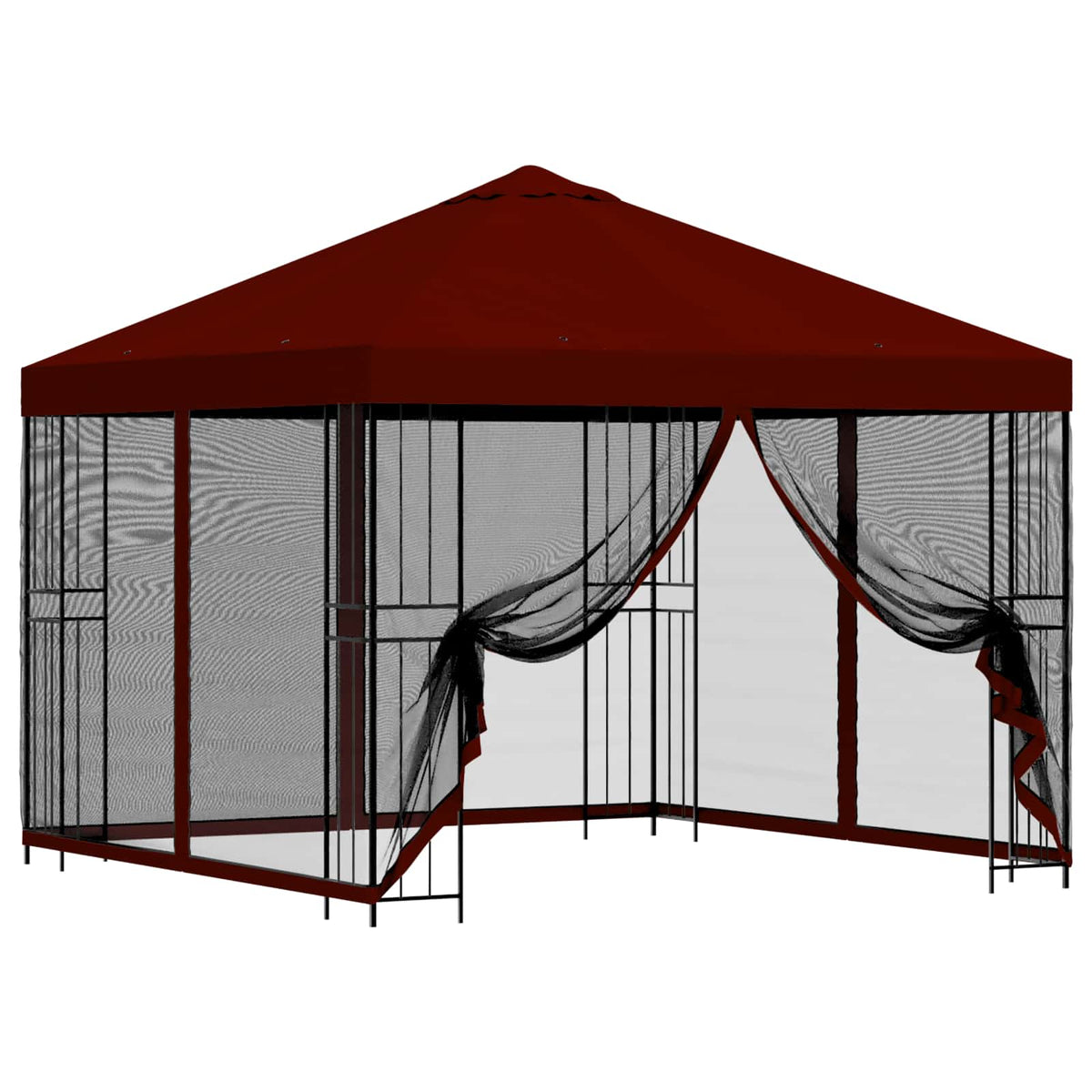 Garden Gazebo with Sidewalls 3 x 3 m Polyester and Steel with 4 sidewalls Burgundy