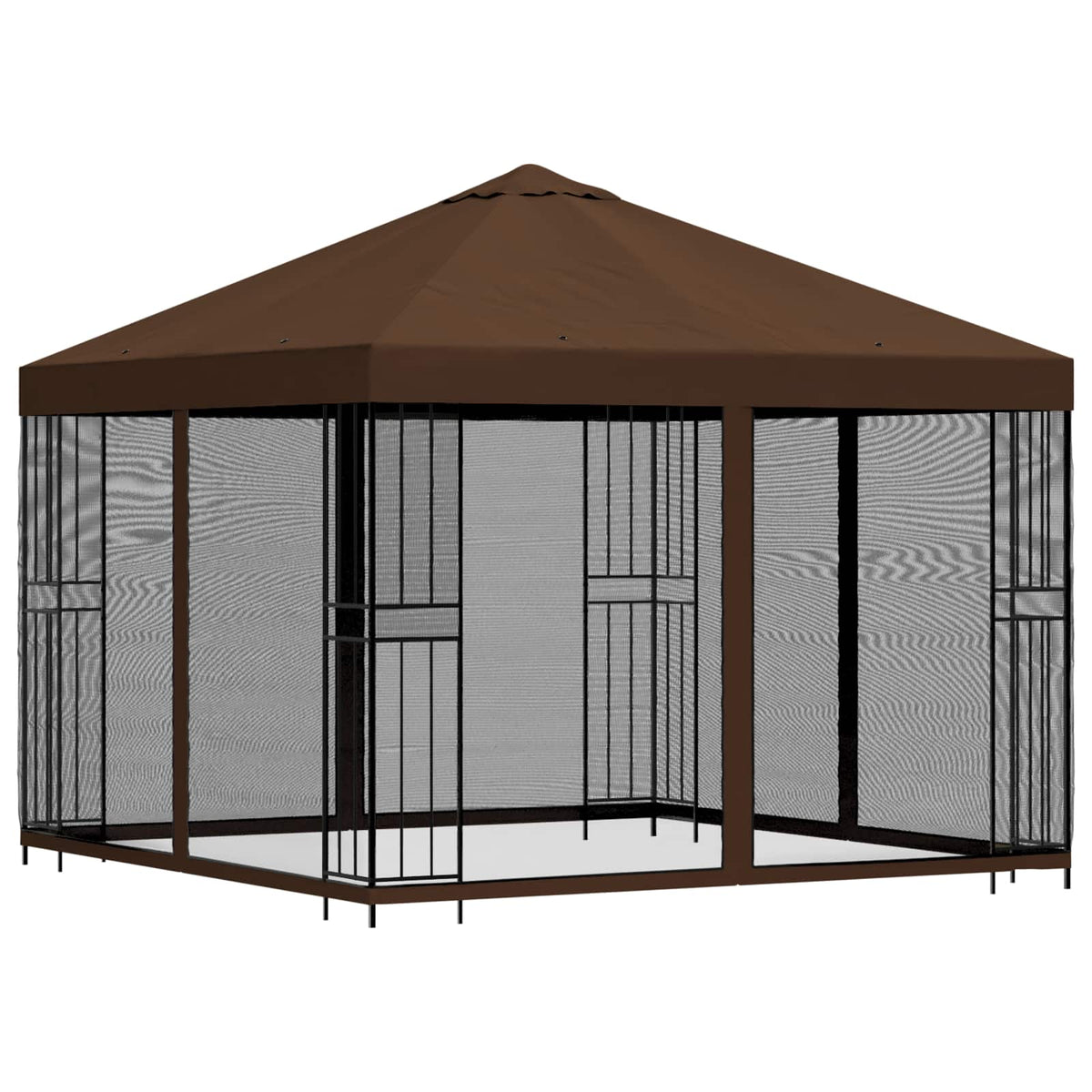 Garden Gazebo with Sidewalls 3 x 3 m Polyester and Steel with 4 sidewalls Brown