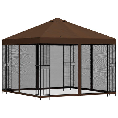 Garden Gazebo with Sidewalls 3 x 3 m Polyester and Steel with 4 sidewalls Brown