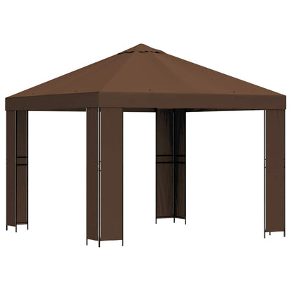 vidaXL Gazebo 3 x 3 m Brown Polyester and Steel 190 gsm 2