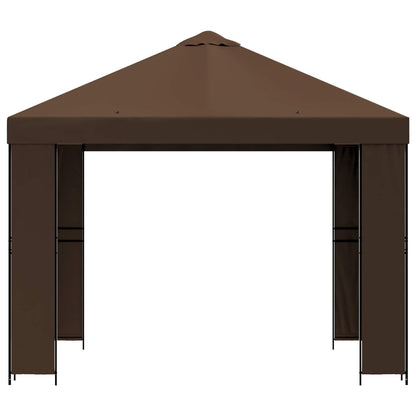 vidaXL Gazebo 3 x 3 m Brown Polyester and Steel 190 gsm 3
