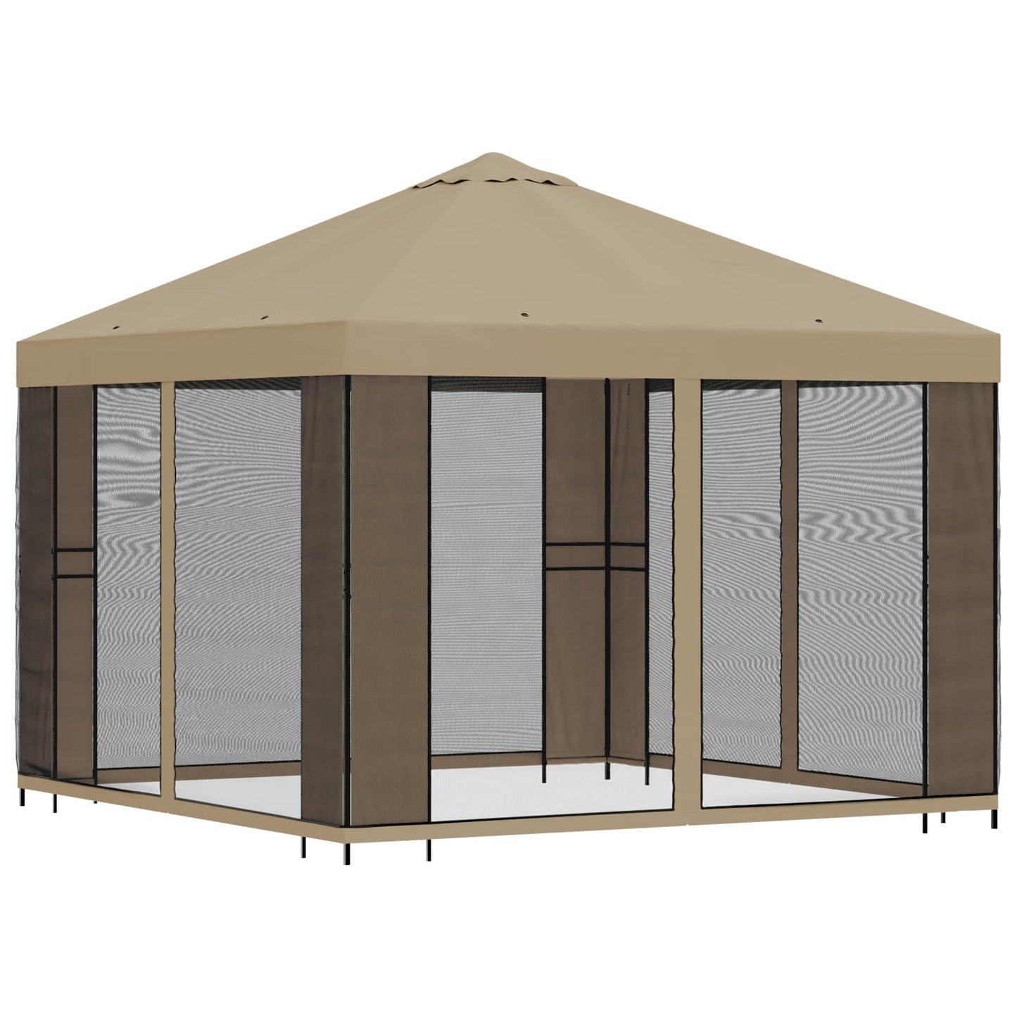 vidaXL Garden Gazebo with Sidewalls 3 x 3 m Beige Polyester and Steel 3