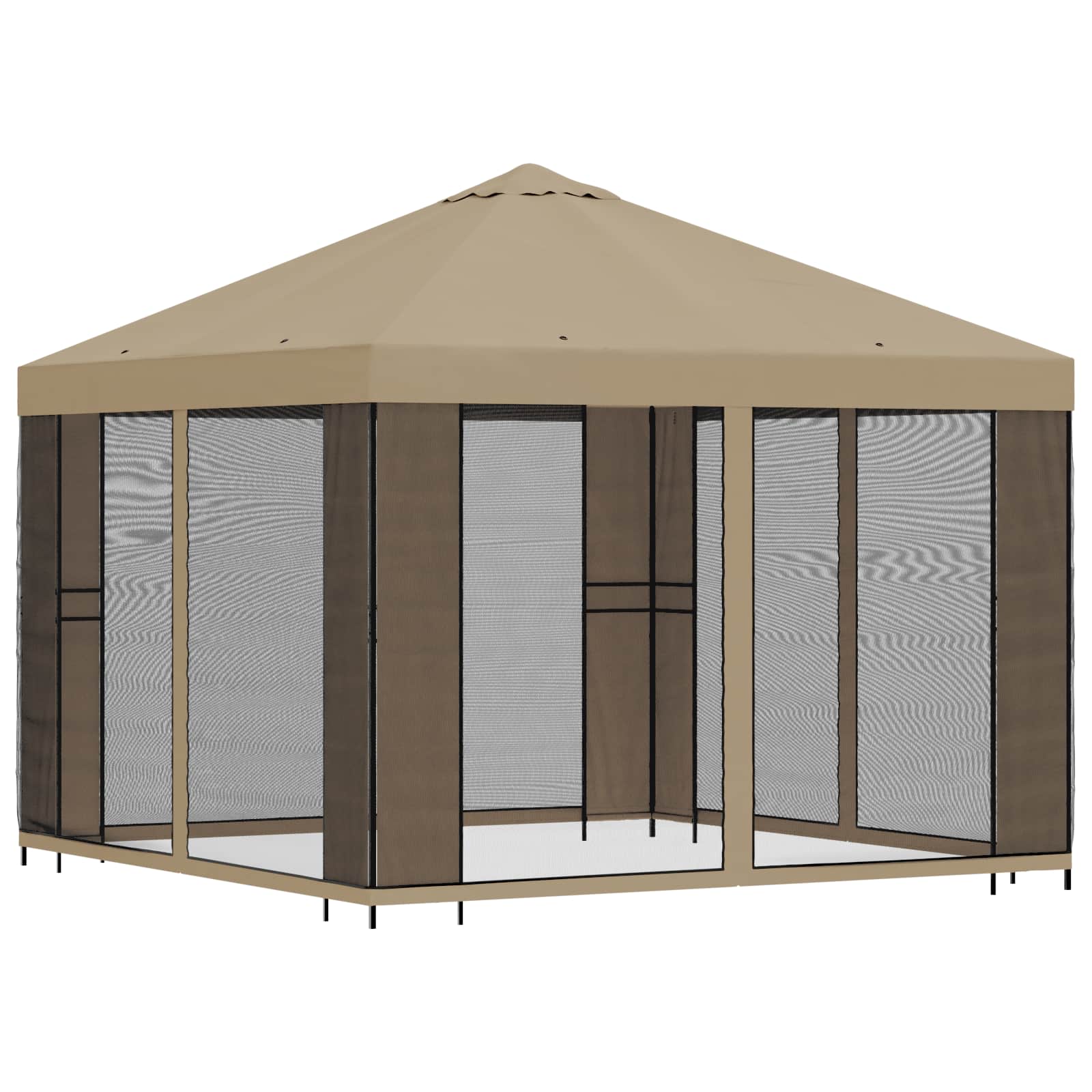 vidaXL Garden Gazebo with Sidewalls 3 x 3 m Beige Polyester and Steel 3