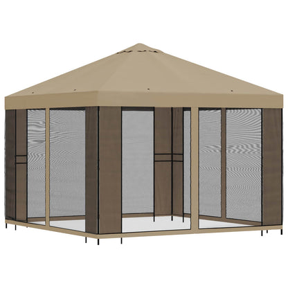vidaXL Garden Gazebo with Sidewalls 3 x 3 m Beige Polyester and Steel 3