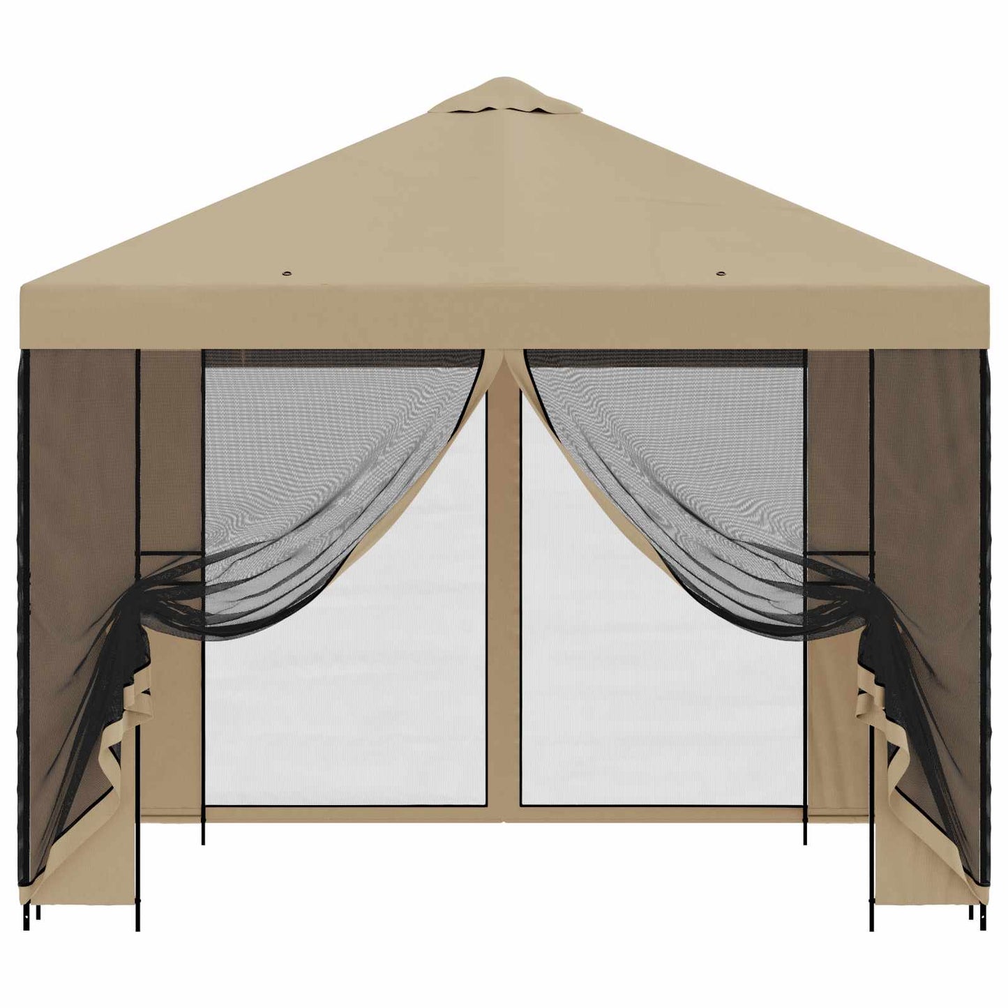vidaXL Garden Gazebo with Sidewalls 3 x 3 m Beige Polyester and Steel 5