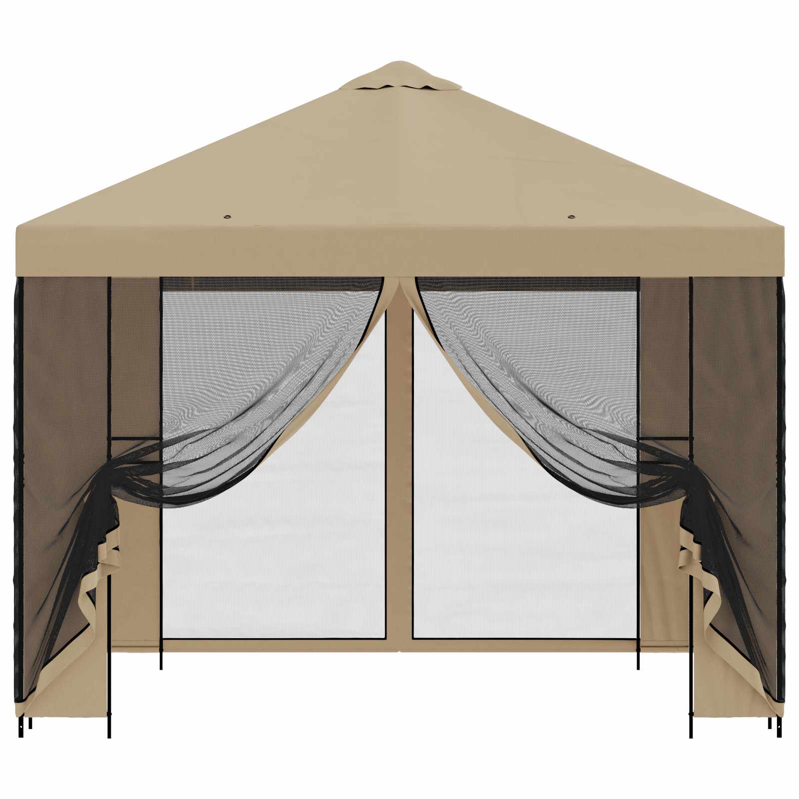 vidaXL Garden Gazebo with Sidewalls 3 x 3 m Beige Polyester and Steel 5