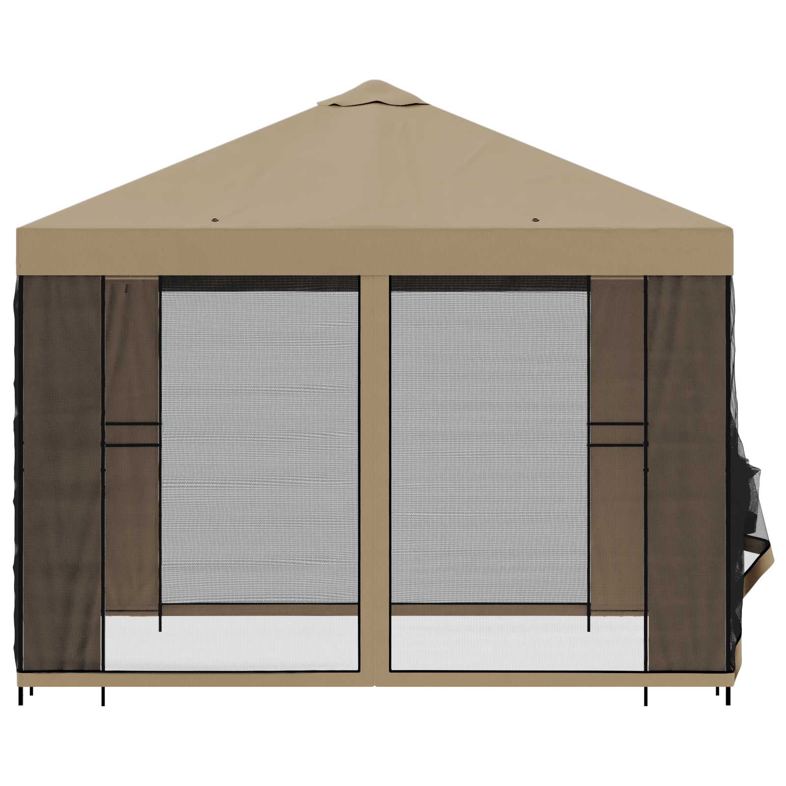 vidaXL Garden Gazebo with Sidewalls 3 x 3 m Beige Polyester and Steel 6