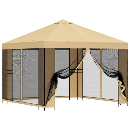 vidaXL Garden Gazebo with Sidewalls 3 x 3 m Cream Polyester and Steel 2