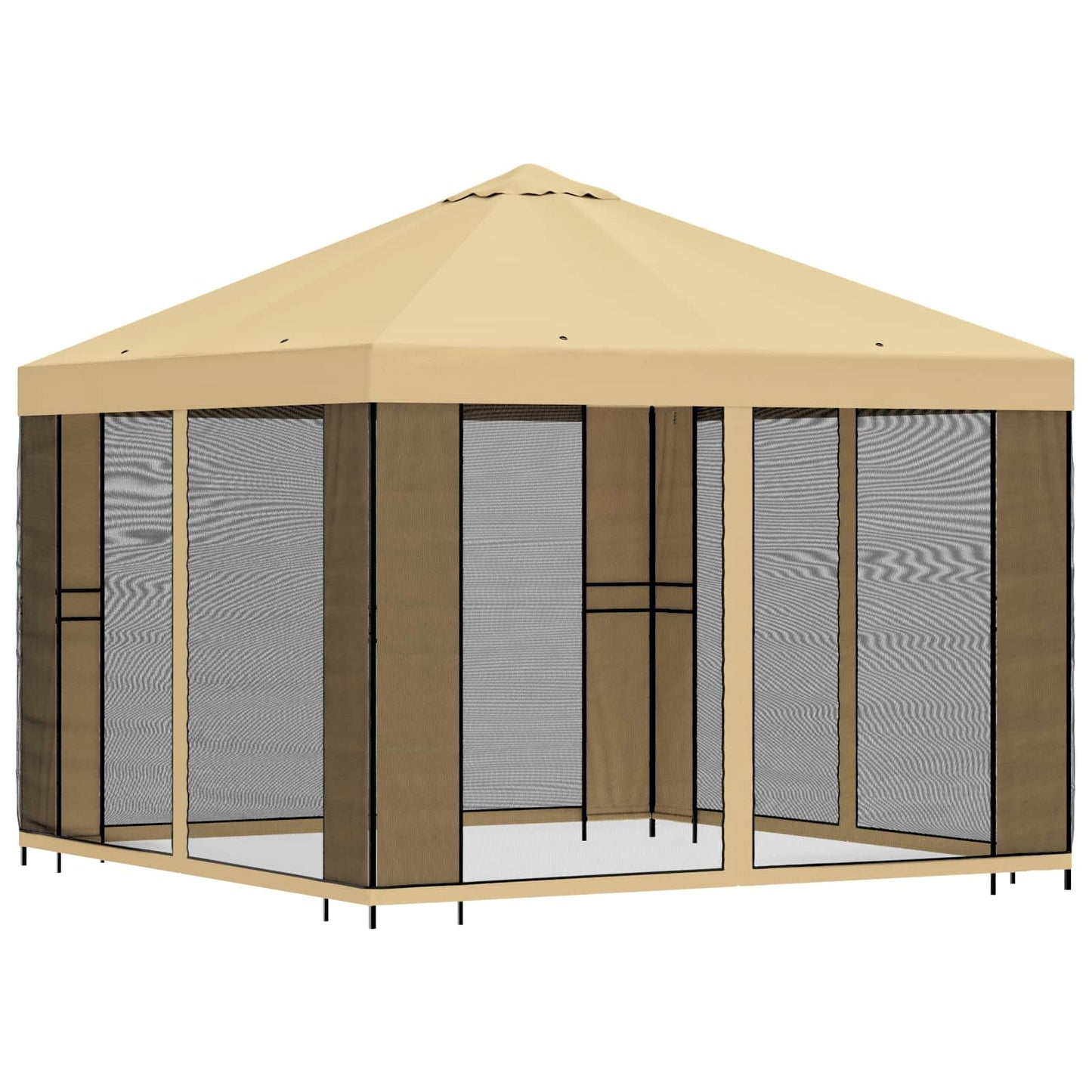 vidaXL Garden Gazebo with Sidewalls 3 x 3 m Cream Polyester and Steel 3